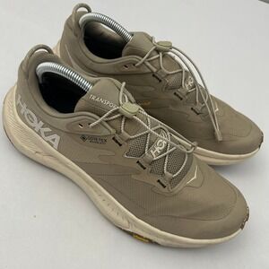Hoka Transport GTX Women 11B Dune/Eggnog Gore-Tex Hiking Trail Shoes Vibram